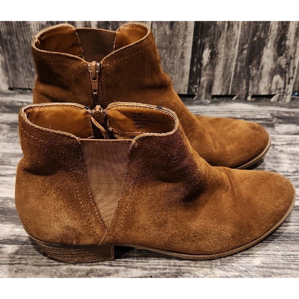 KENSIE Womens Boots Booties Ankle Suede Leather Brown Zippered GARRY US 8.5 M
